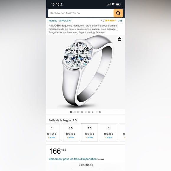 2ct Moissanite 925 Sterling Silver Woman Ring - Picture 4 of 7